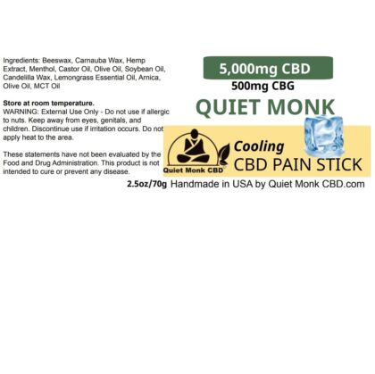 CBD pain stick 5000mg label with CBG