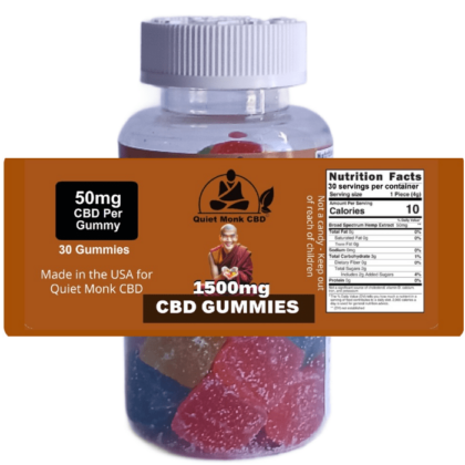 Quiet Monk 1500mg CBD gummies front label